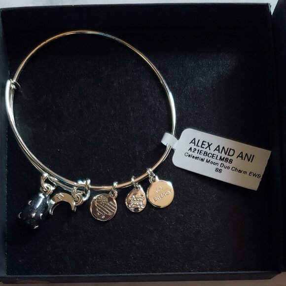 New ALEX AND ANI "I’m A Moon Child” Celestial Charm Bracelet Starburst - Picture 7 of 9